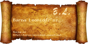 Barna Leonidász névjegykártya